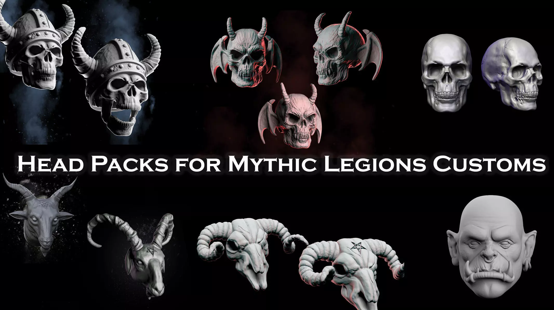 Head Packs for Mythic Legions Customs 3D print model_0