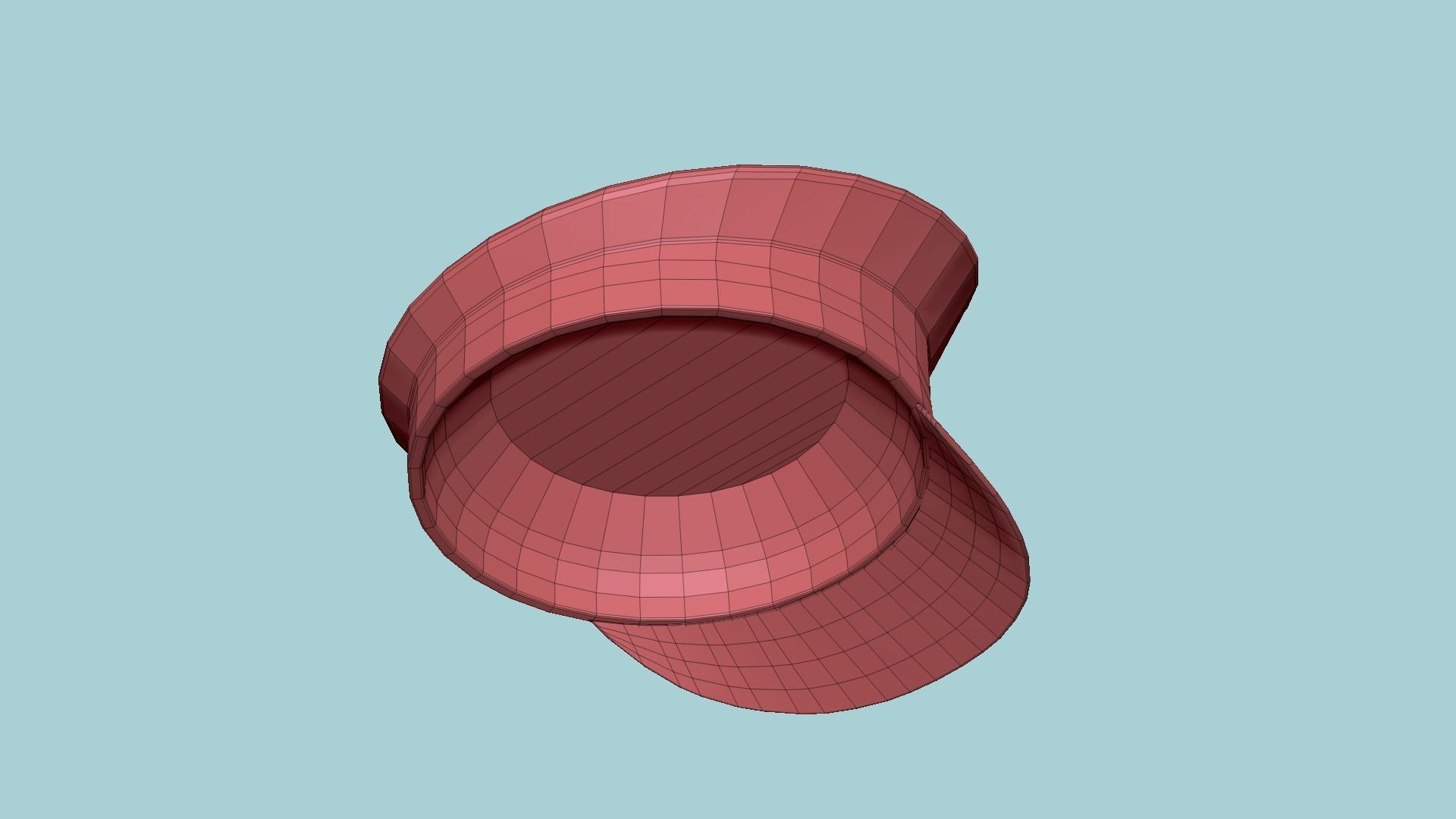 Police Cap 09 Black Red - Military Character Design Fashion Low-poly 3D model_15