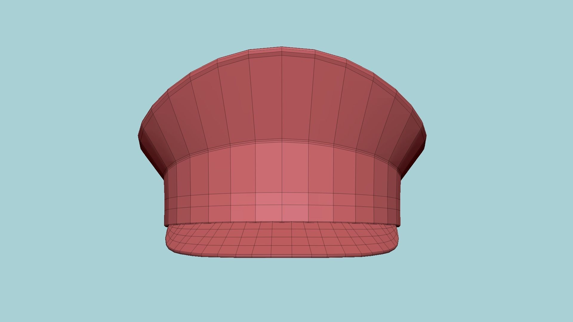 Police Cap 09 Black Red - Military Character Design Fashion Low-poly 3D model_13