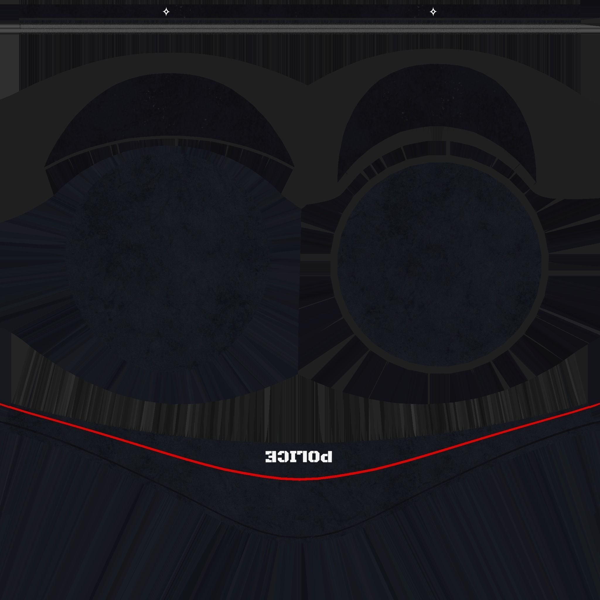 Police Cap 09 Black Red - Military Character Design Fashion Low-poly 3D model_18