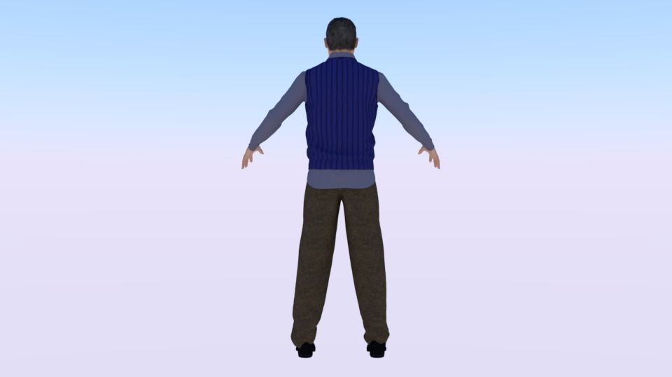 Male in Casual Clothes 02 Low-poly 3D model_2