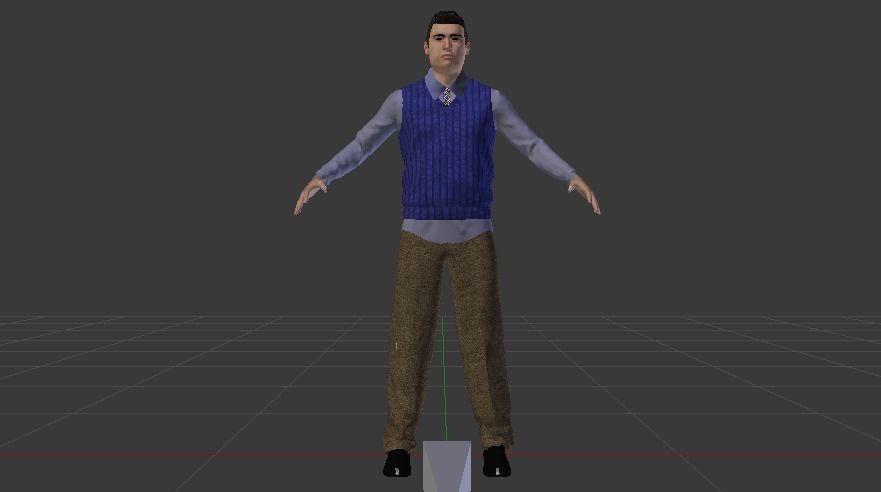 Male in Casual Clothes 02 Low-poly 3D model_8