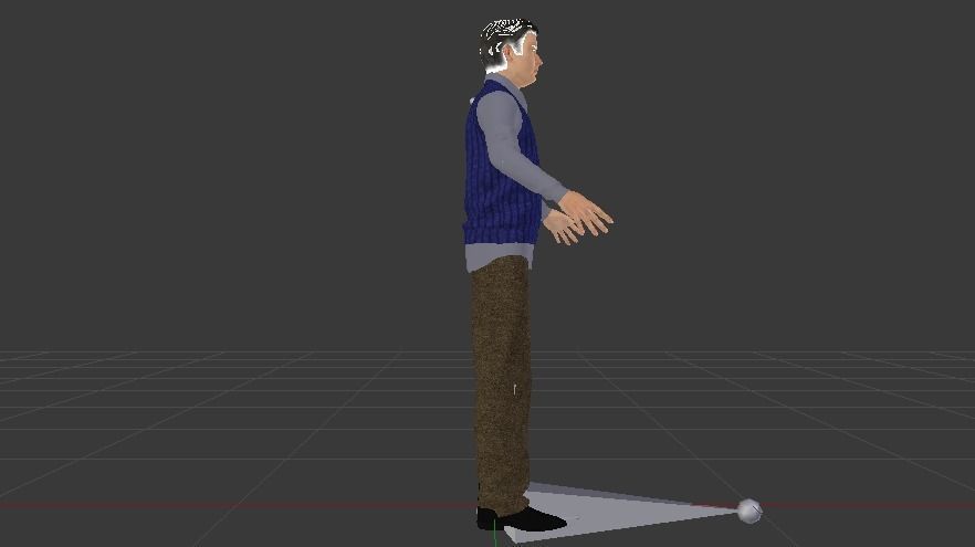 Male in Casual Clothes 02 Low-poly 3D model_5