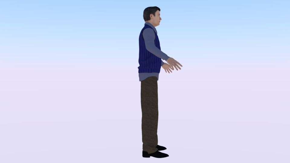 Male in Casual Clothes 02 Low-poly 3D model_1
