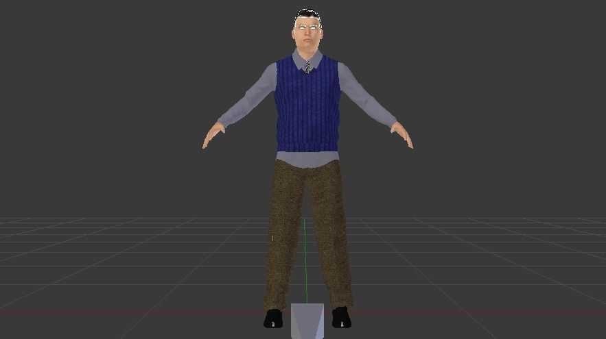Male in Casual Clothes 02 Low-poly 3D model_4