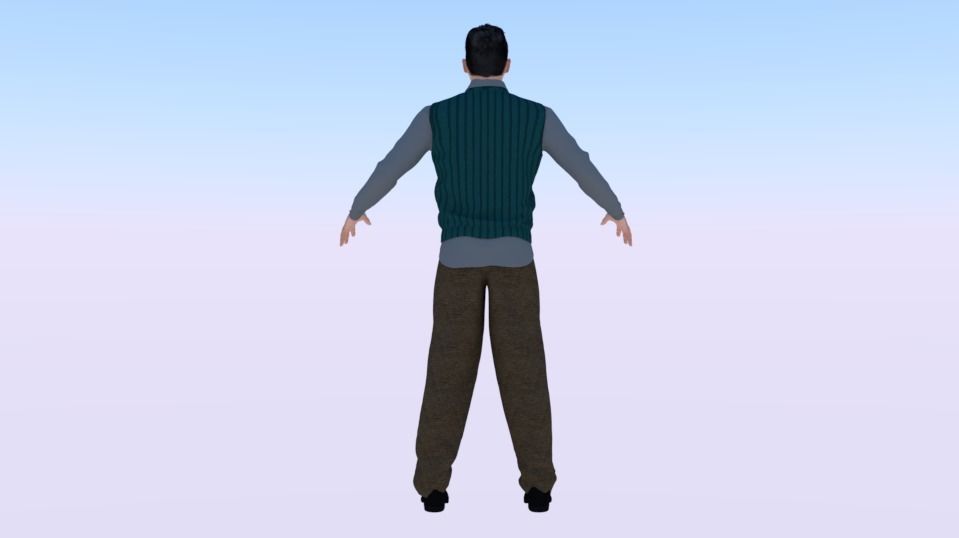 Male in Casual Clothes 04 Low-poly 3D model_2