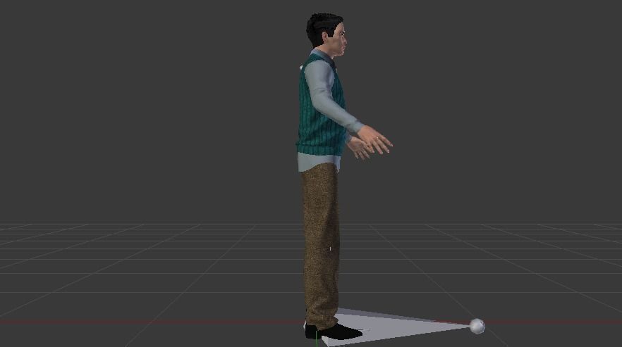 Male in Casual Clothes 04 Low-poly 3D model_9