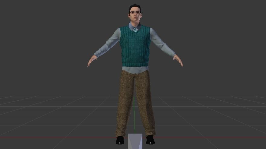 Male in Casual Clothes 04 Low-poly 3D model_8