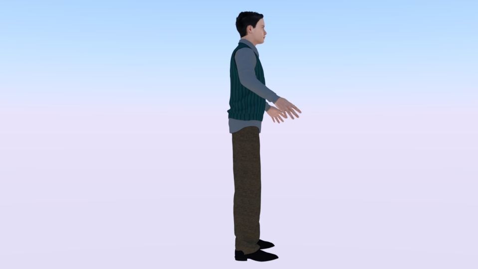 Male in Casual Clothes 04 Low-poly 3D model_1