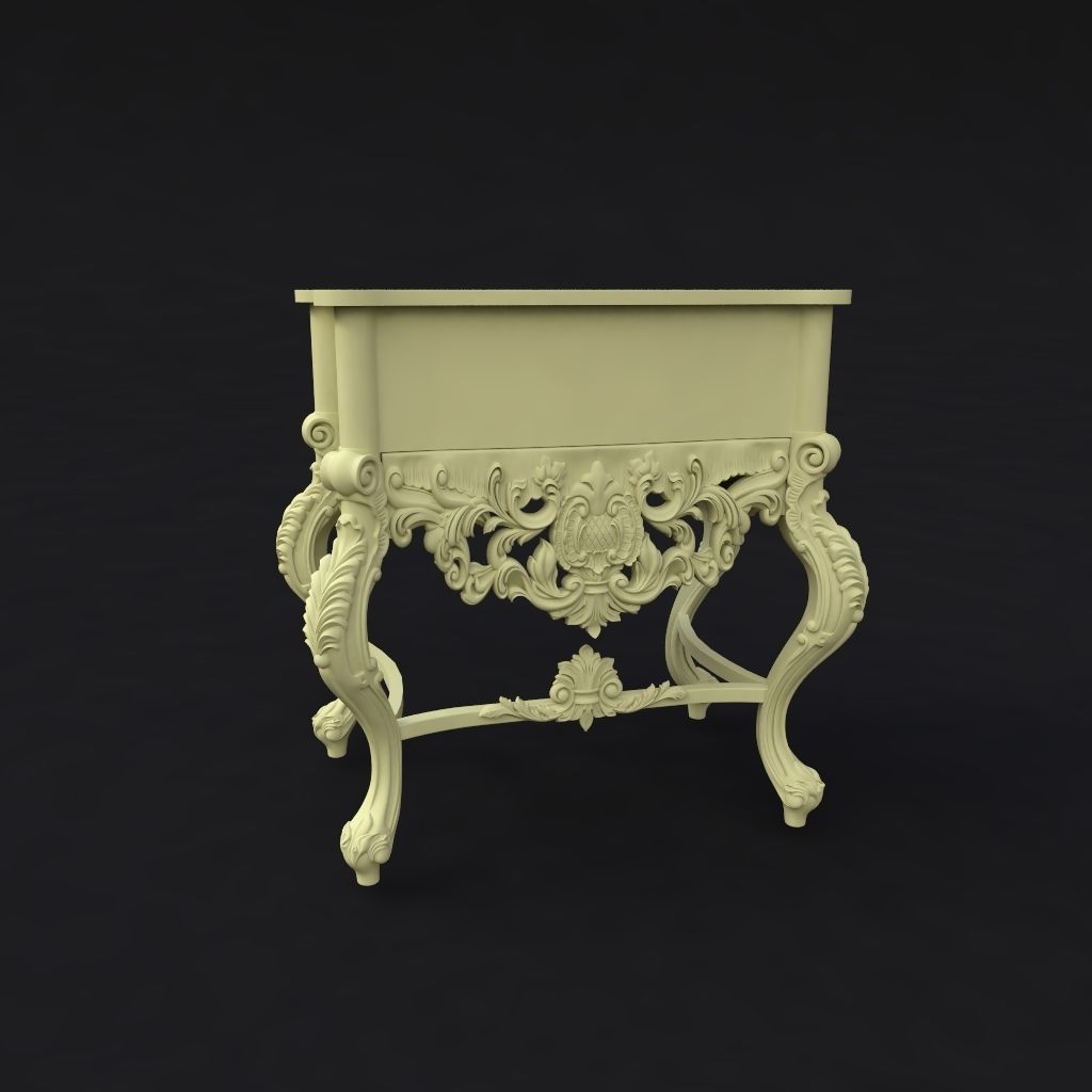 bedside table 3D model_2