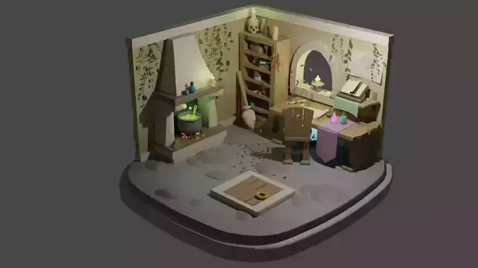 Witch Room Low Poly