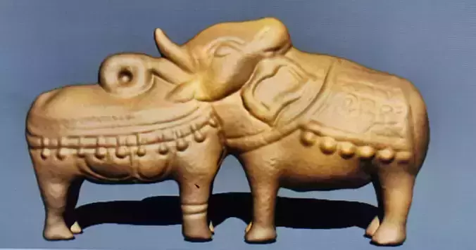 OXandElephant pair of elephants