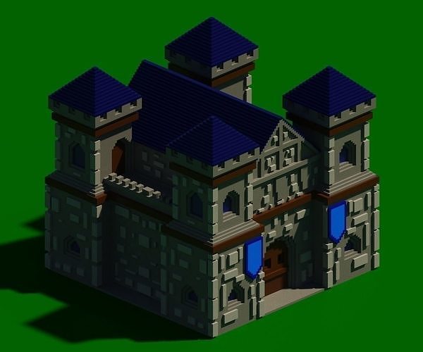 Voxel WarCraft 3 Barracks 3D model