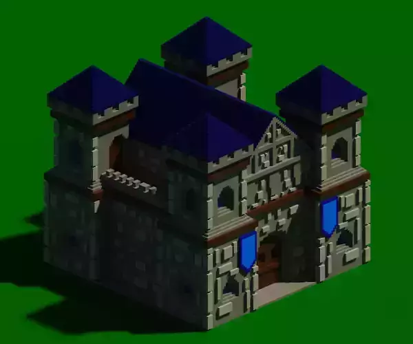 Voxel WarCraft 3 Barracks 3D model