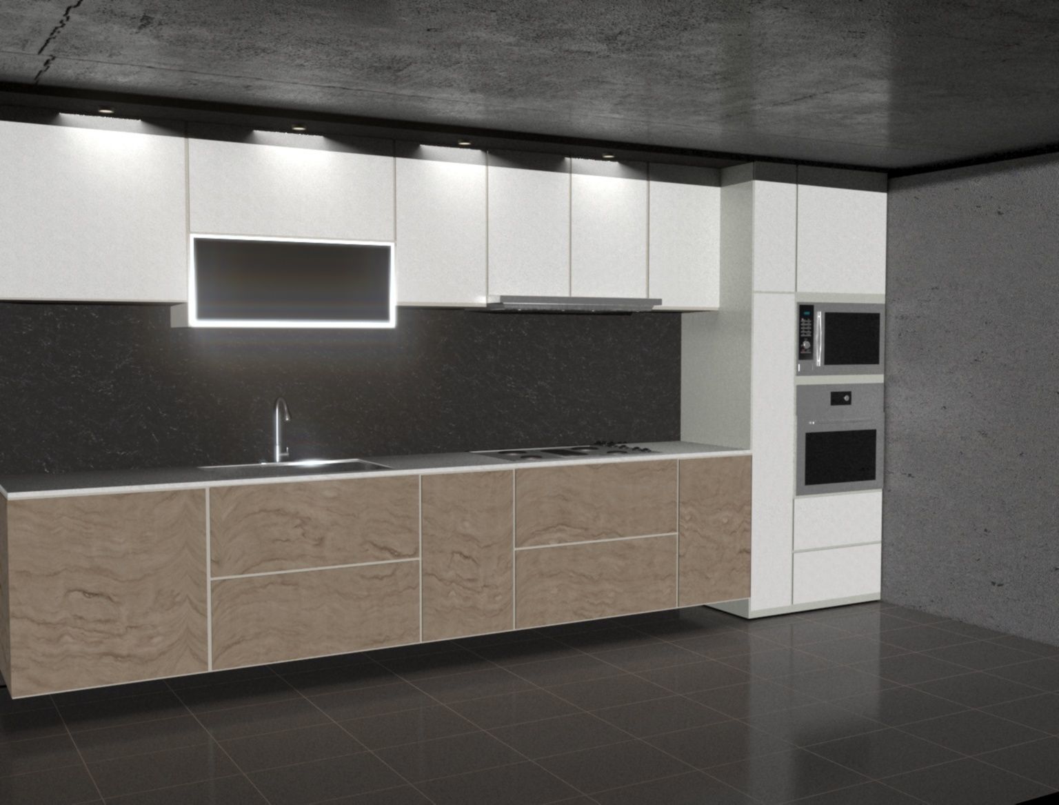 Modern Kitchen 3D model_2