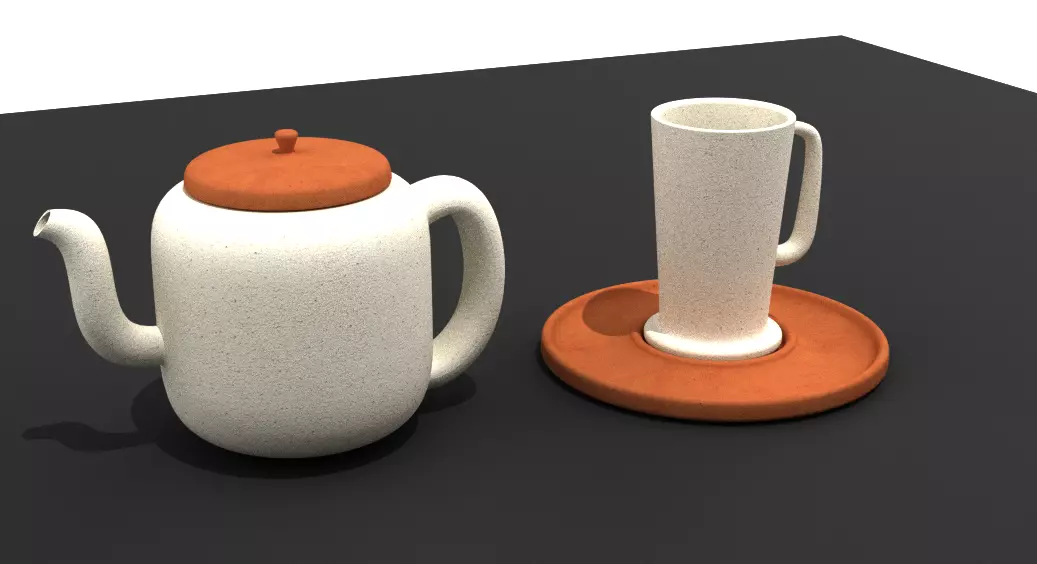 Teapot  And Tea Cup Model 3D model_0