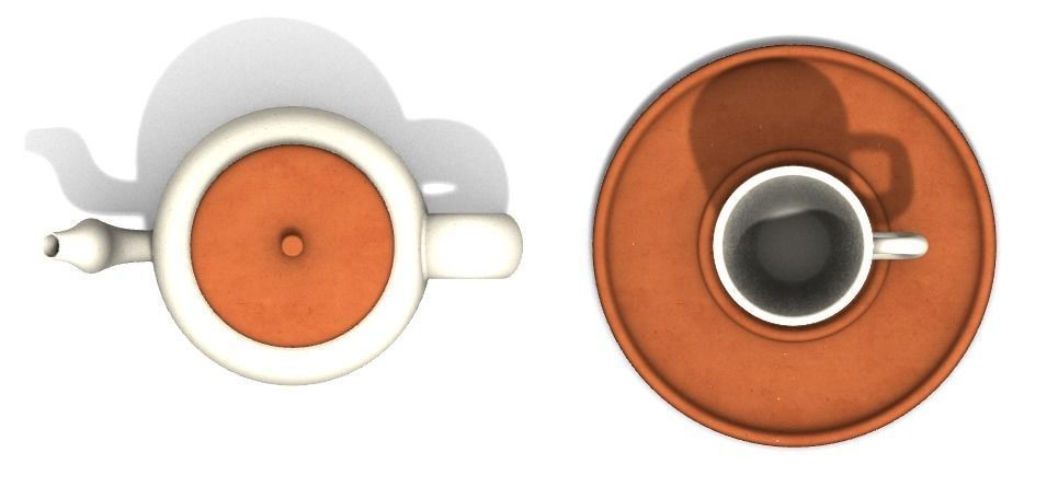 Teapot  And Tea Cup Model 3D model_2