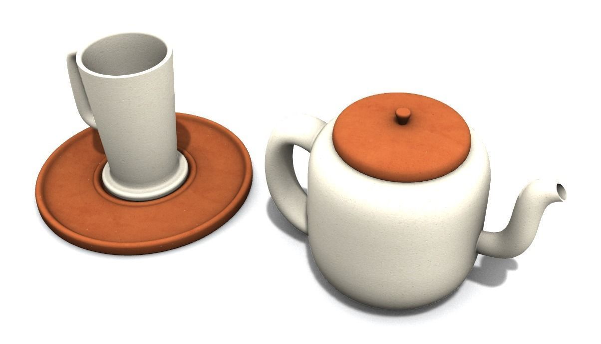 Teapot  And Tea Cup Model 3D model_1