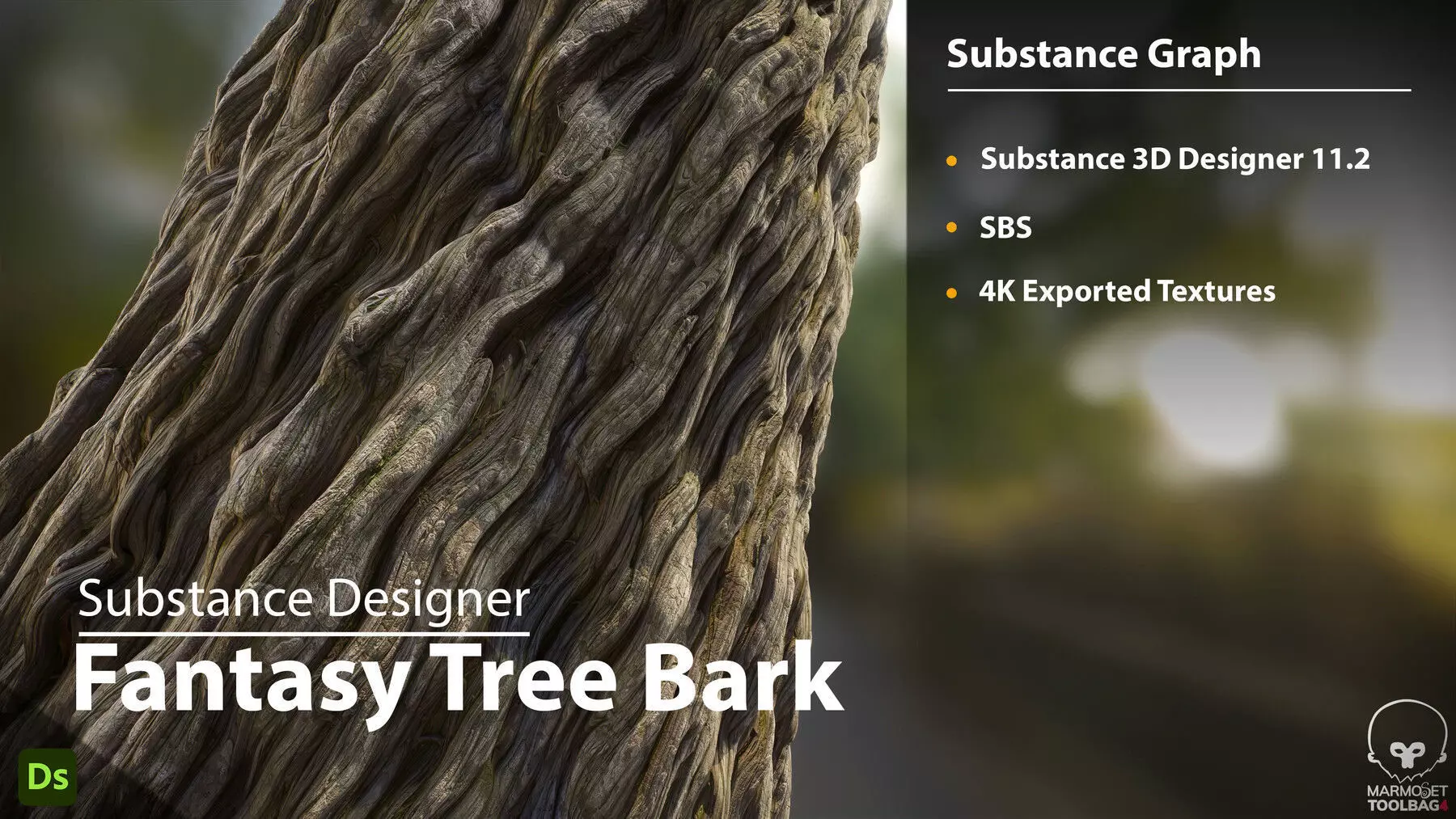 Fantasy Tree Bark Silver - Substance Designer Texture_0