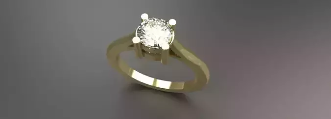 Ladies Diamond Solitaire Ring Size 8 Gold Silver Jewelry