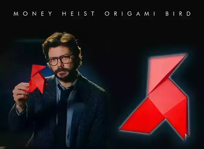 Money Heist  origami BIRD Low poly 3D model