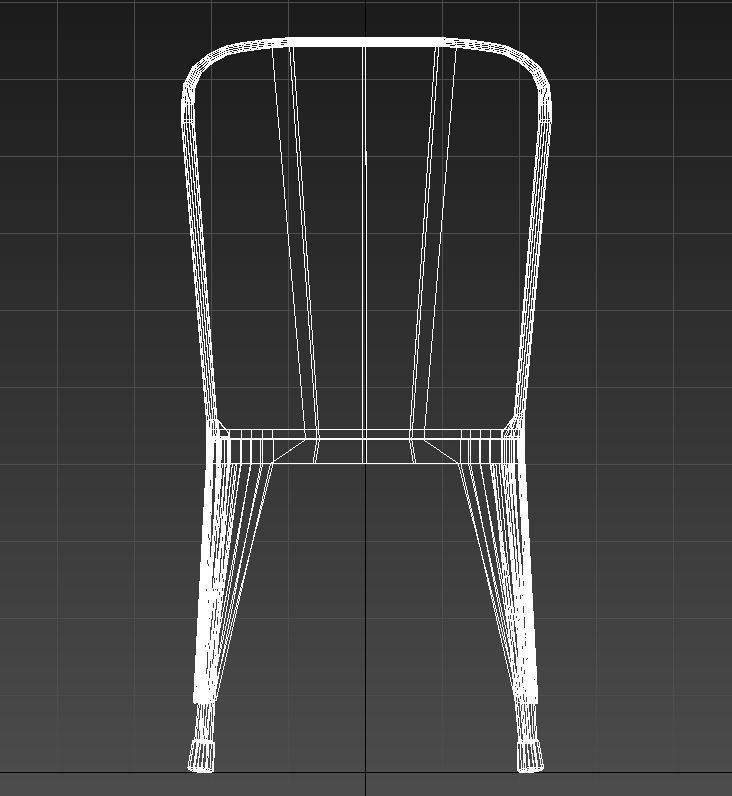 Metal dining chair with wooden seat 3D model_16