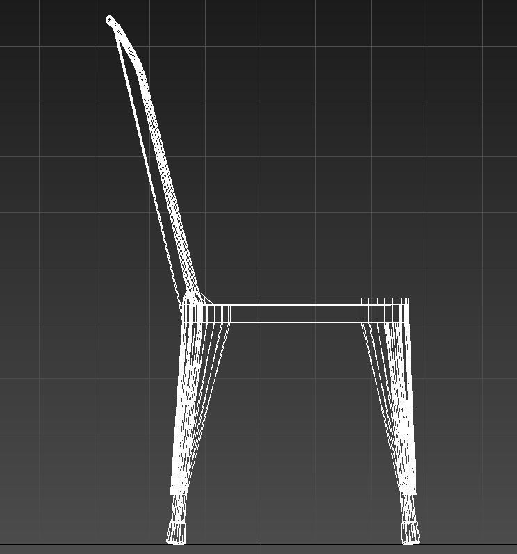 Metal dining chair with wooden seat 3D model_17