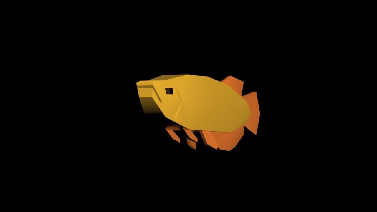 Fish model - Japanese Golden Arowana Low-poly 3D model_1