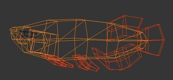 Fish model - Japanese Golden Arowana Low-poly 3D model_2