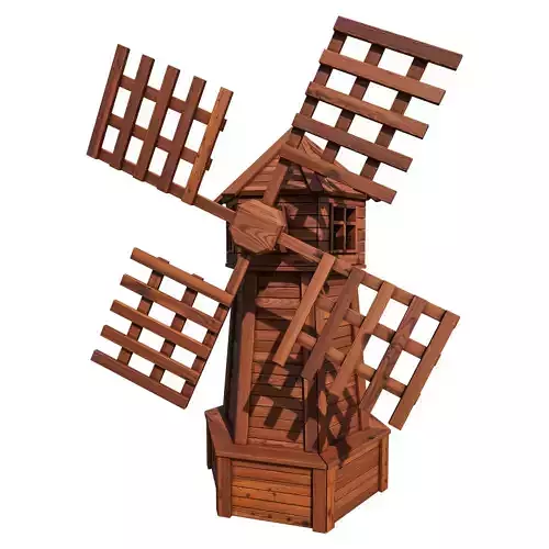 Garden decorative wooden mill