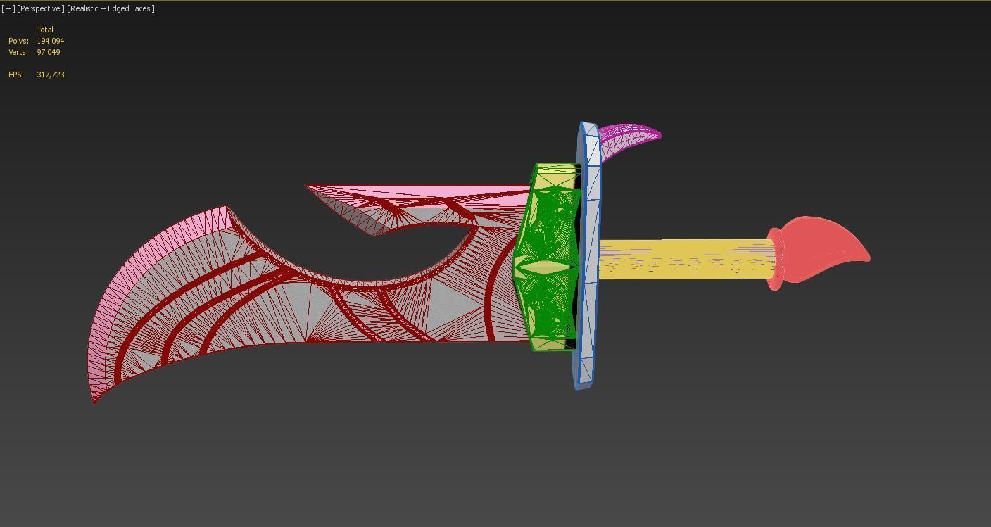 League of Legends LOL Spirit Blossom Riven Cosplay Weapon Prop 3D print model_10