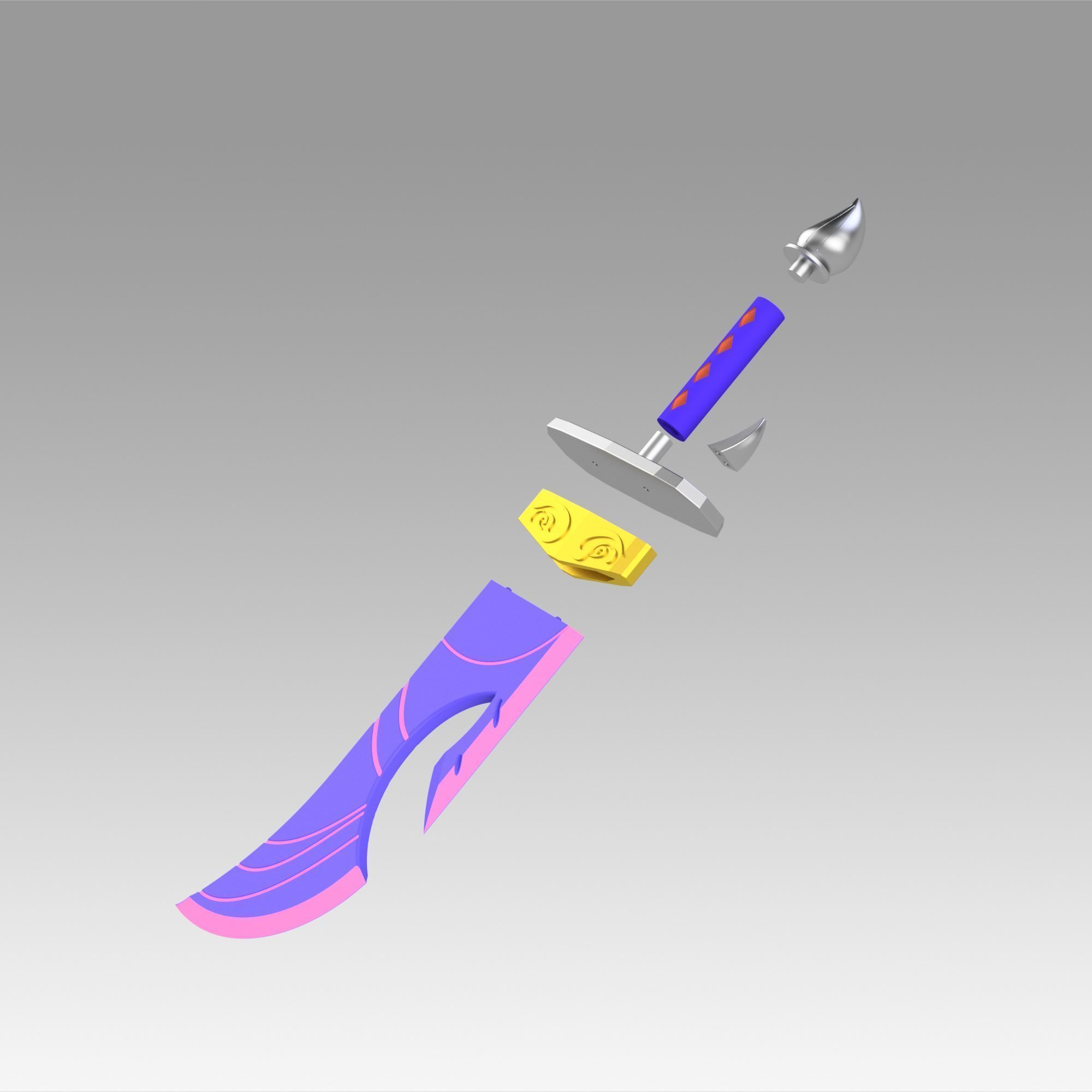 League of Legends LOL Spirit Blossom Riven Cosplay Weapon Prop 3D print model_9