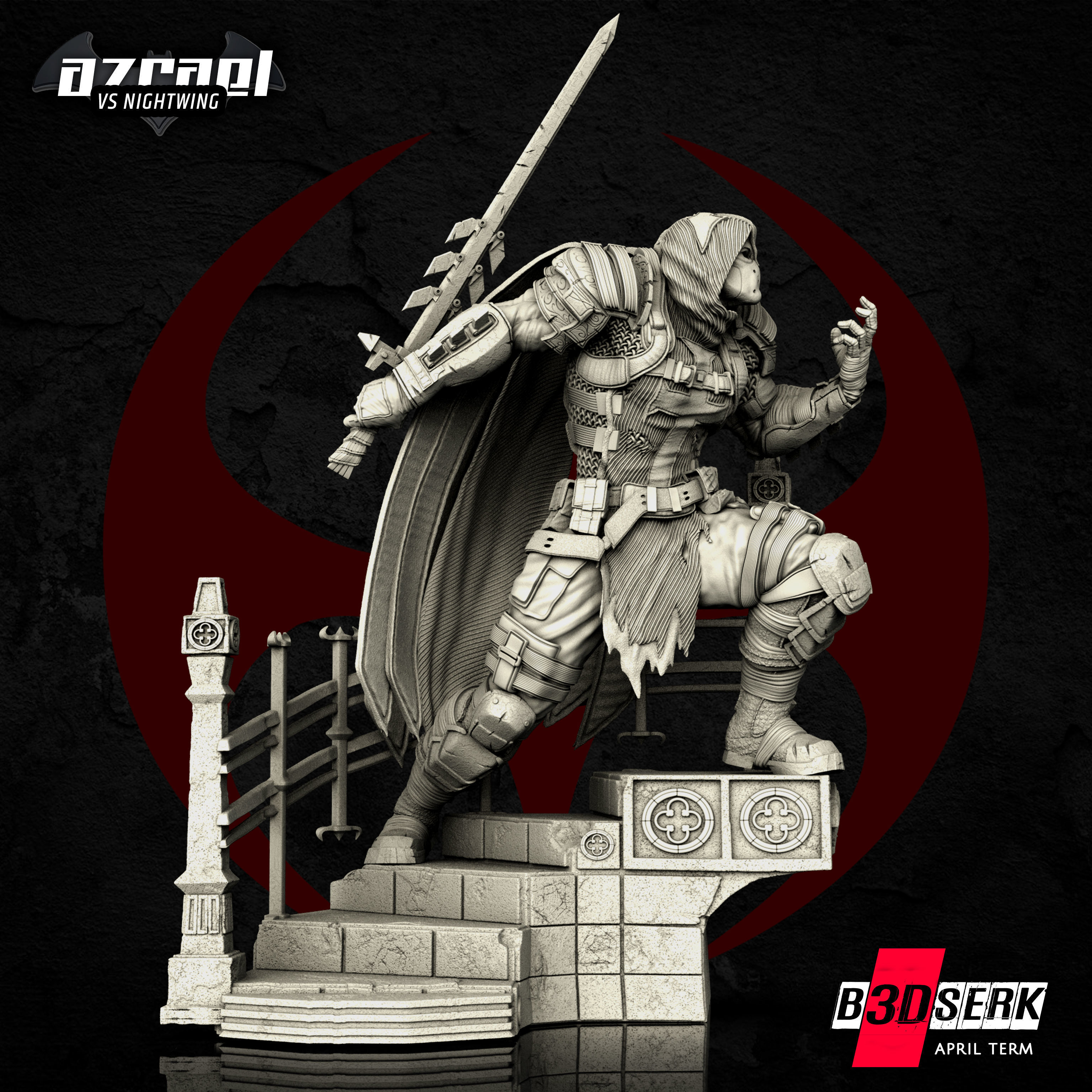 B3DSERK April Term Azrael 3d Sculpture  ready for printing 3D print model_6