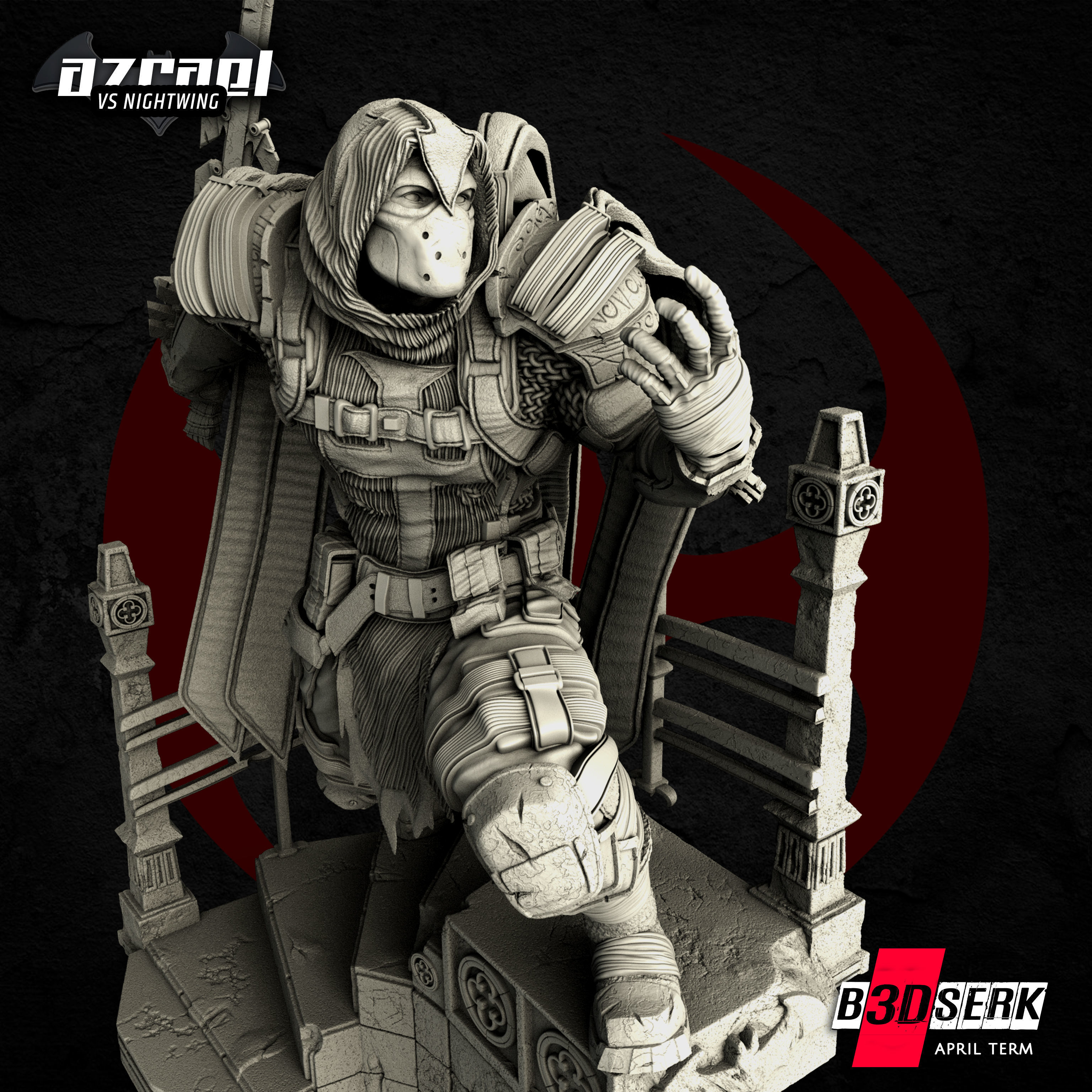 B3DSERK April Term Azrael 3d Sculpture  ready for printing 3D print model_8
