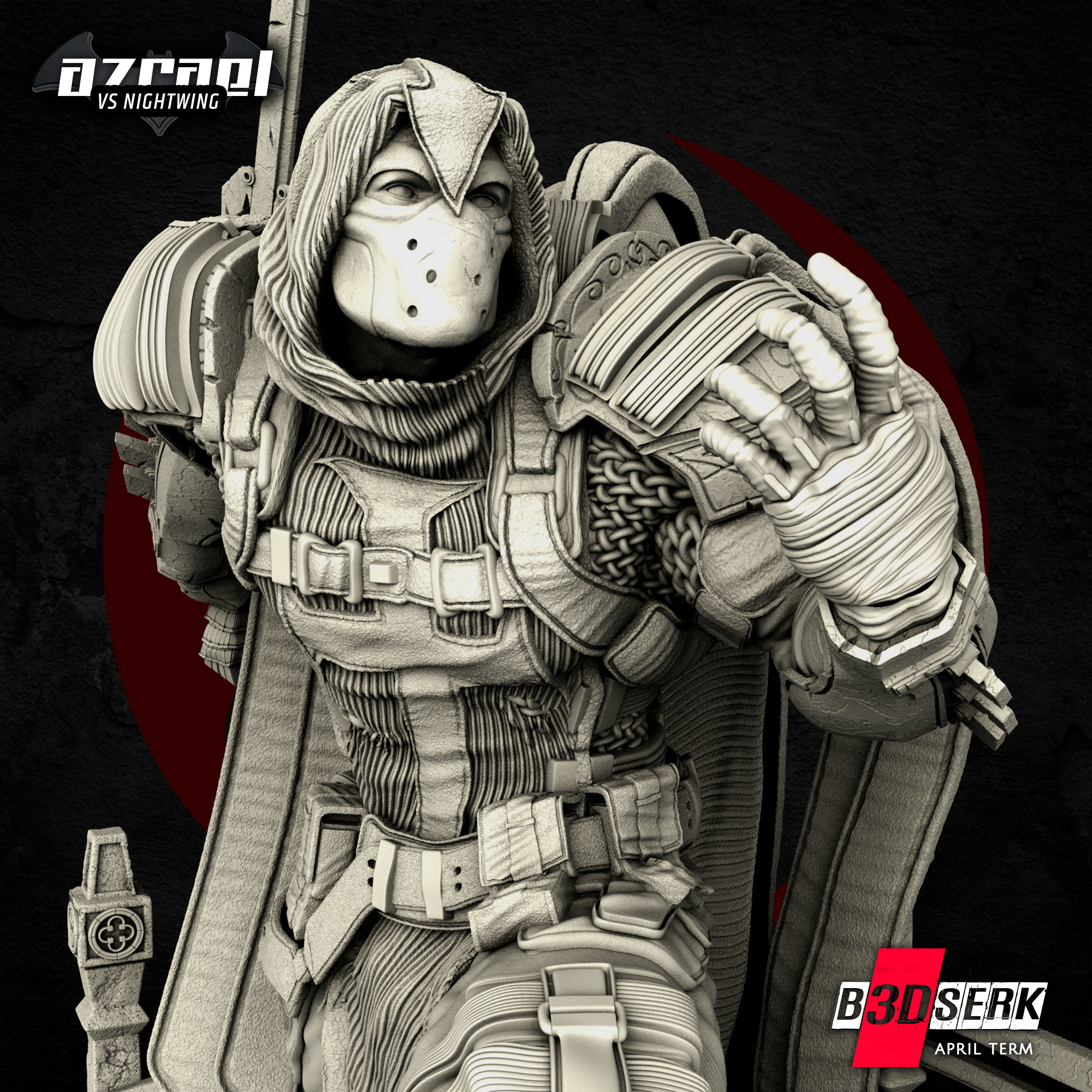 B3DSERK April Term Azrael 3d Sculpture  ready for printing 3D print model_2