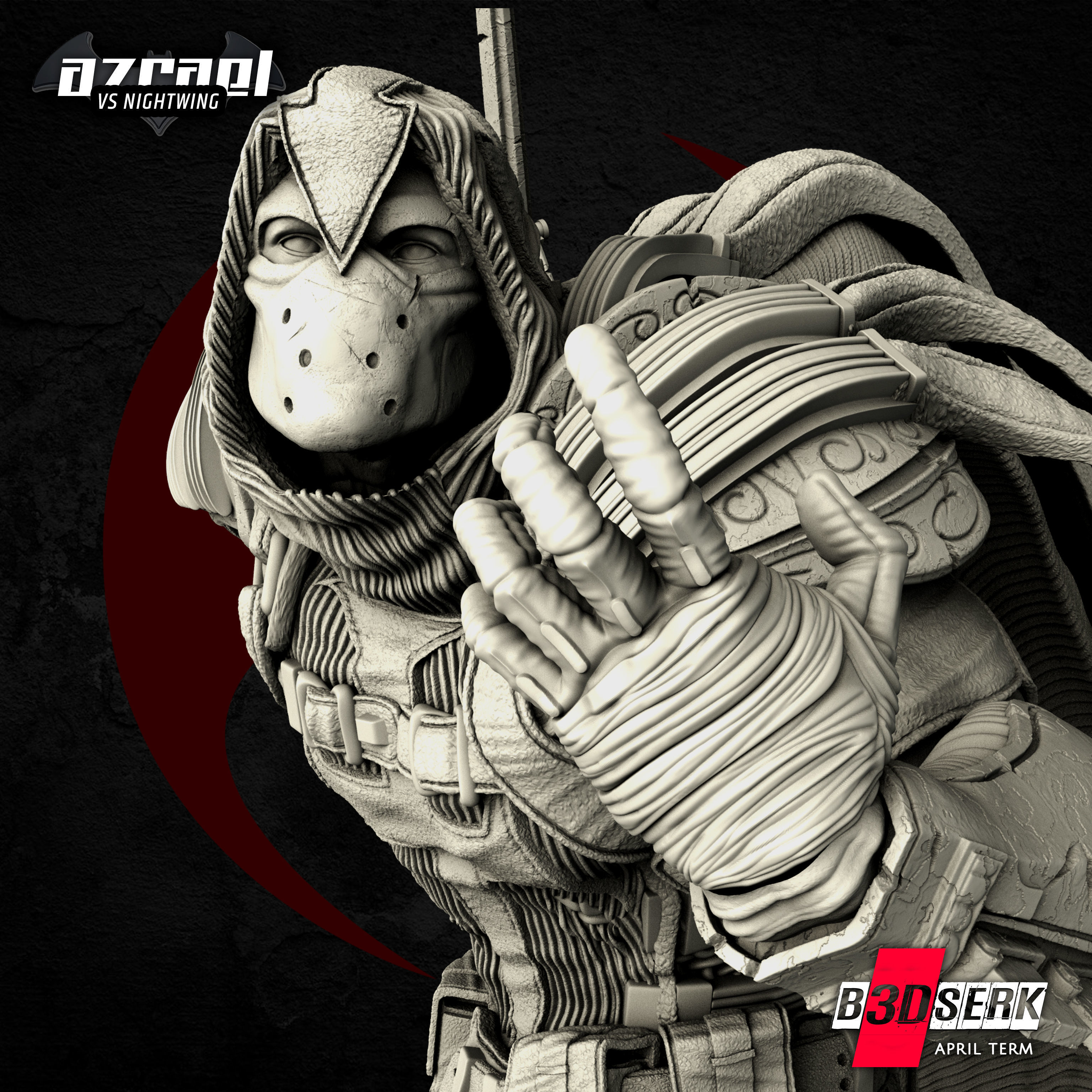 B3DSERK April Term Azrael 3d Sculpture  ready for printing 3D print model_3