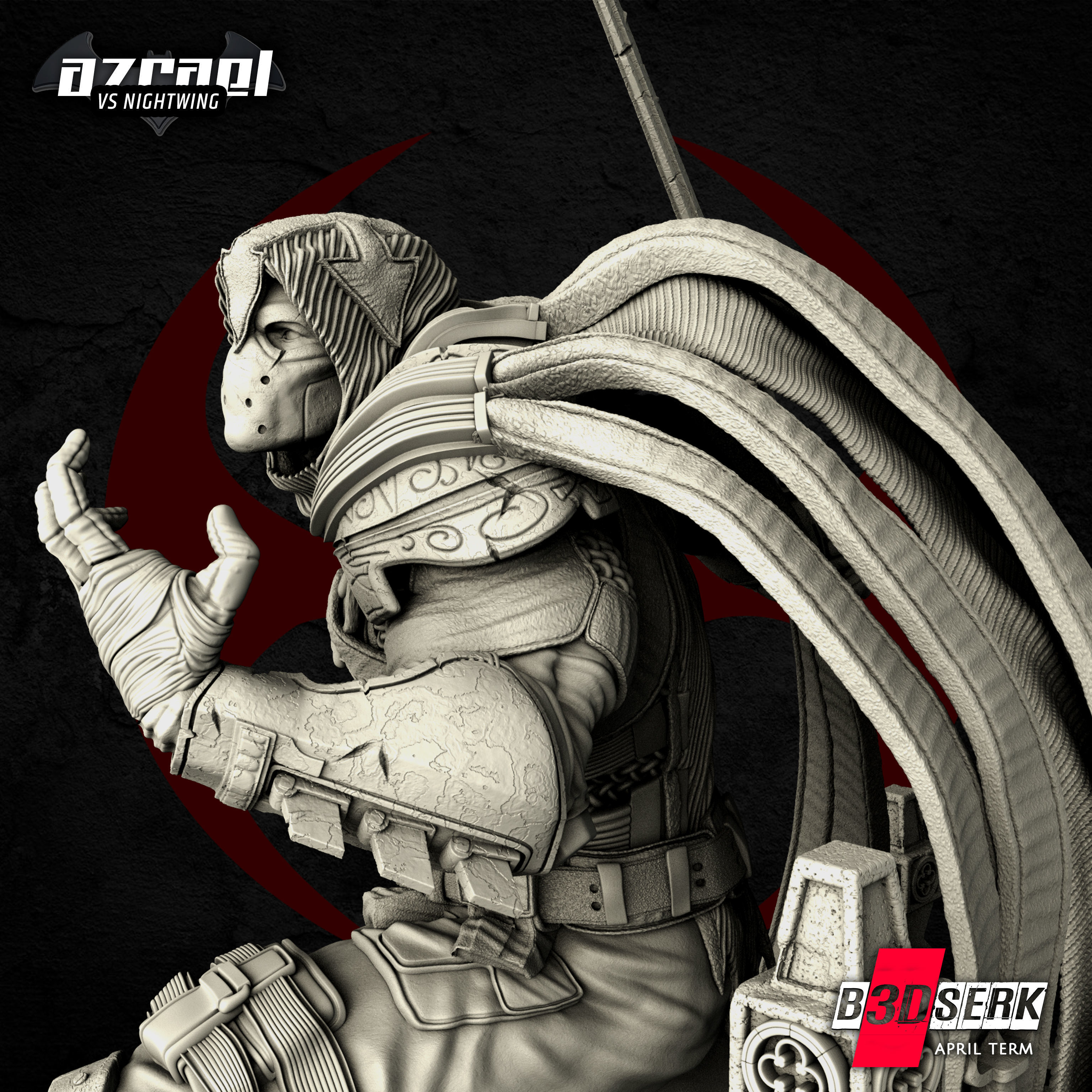 B3DSERK April Term Azrael 3d Sculpture  ready for printing 3D print model_4