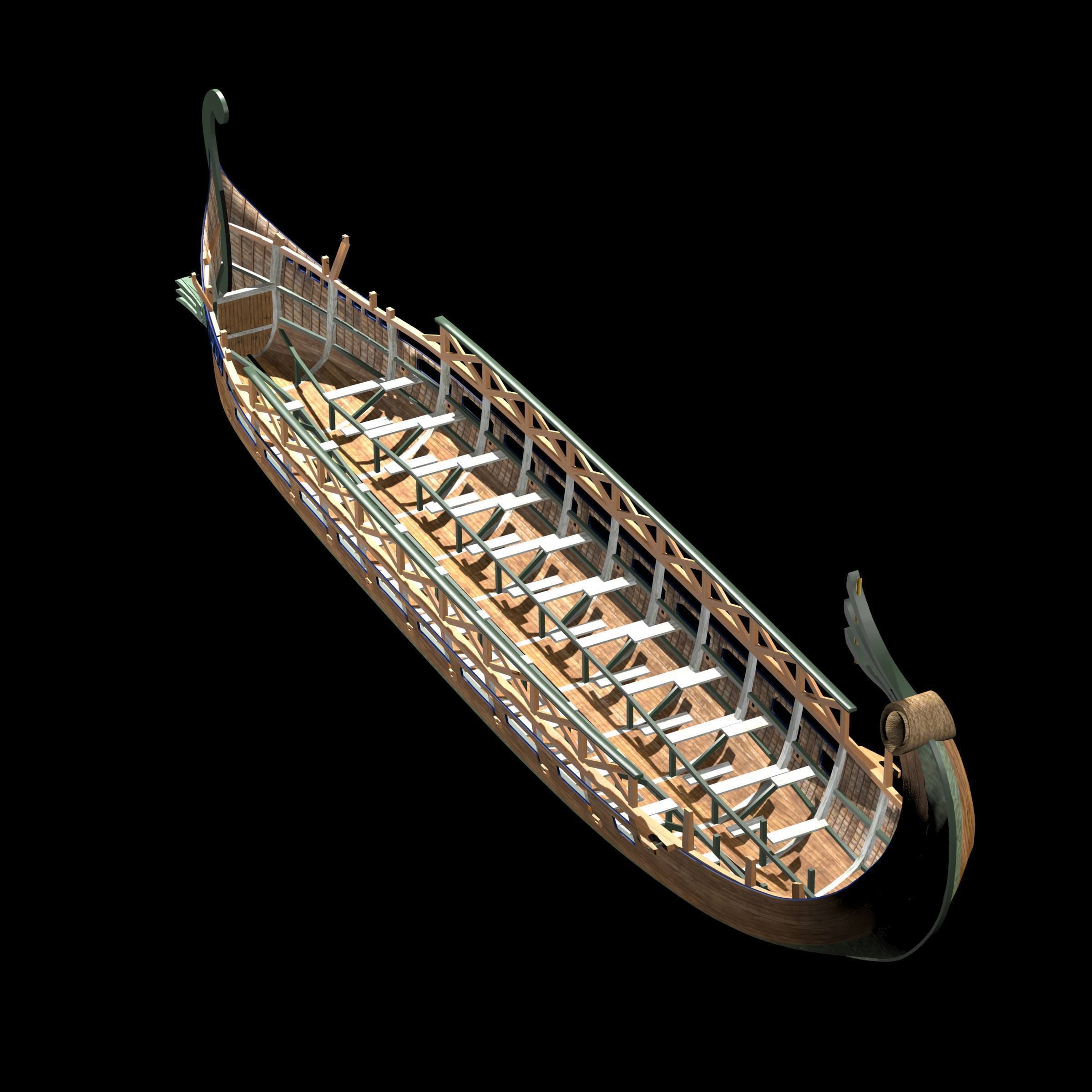 Roman Warship Bireme 3D model_13