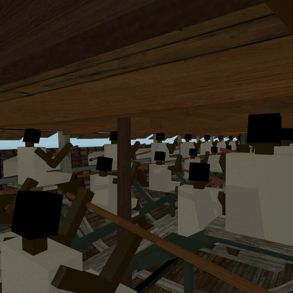 Roman Warship Bireme 3D model_41