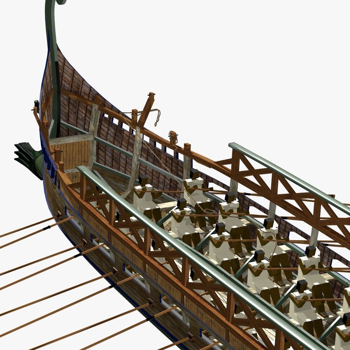 Roman Warship Bireme 3D model_11