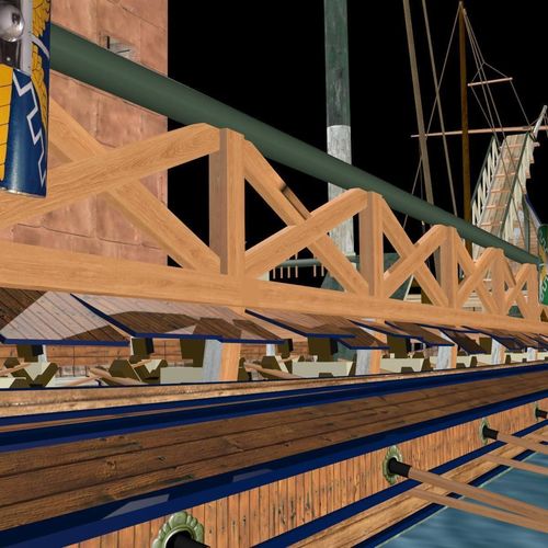 Roman Warship Bireme 3D model_22