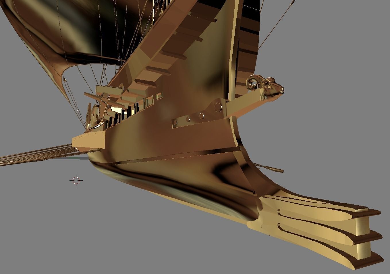 Roman Warship Bireme 3D model_29