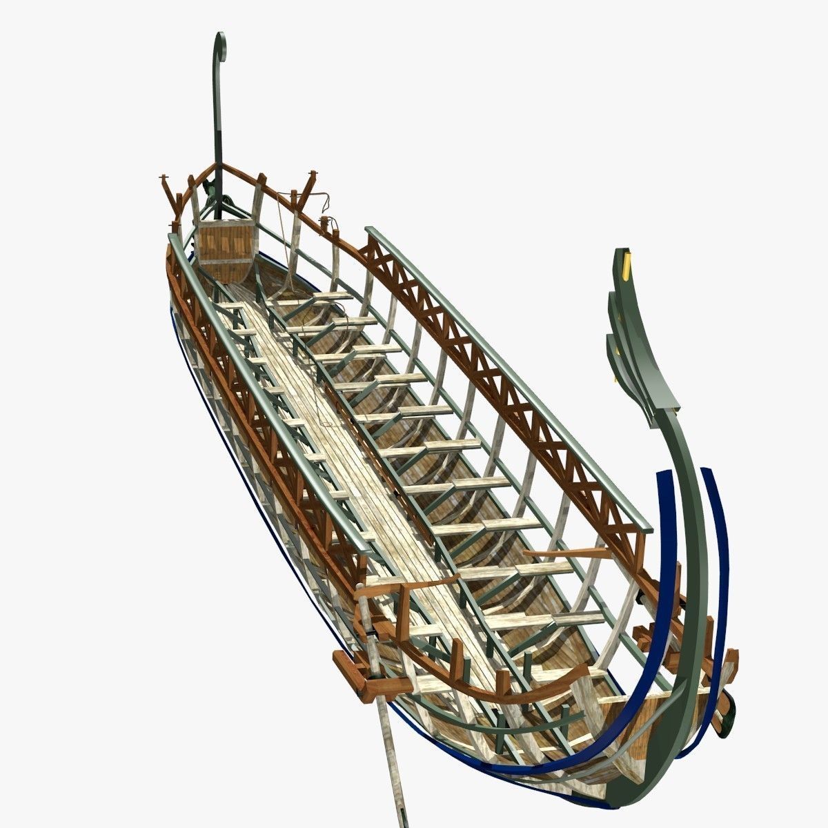 Roman Warship Bireme 3D model_9
