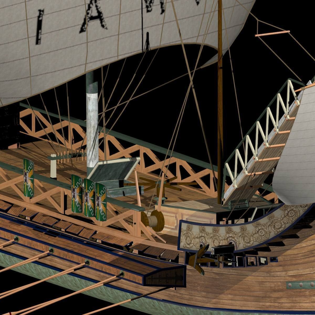 Roman Warship Bireme 3D model_16