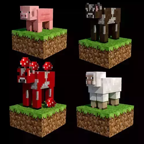 Minecraft pack figurines 3D model