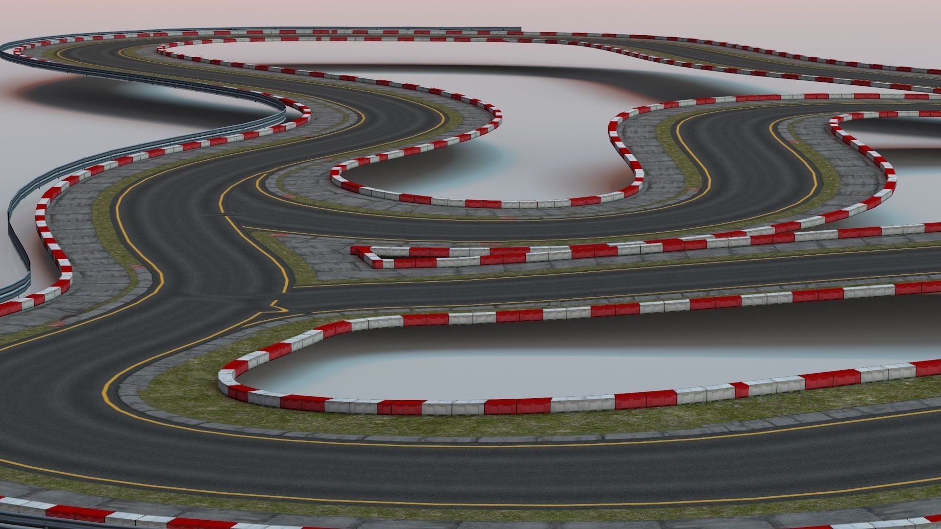 Race Track Off Road Low-poly 3D model_6