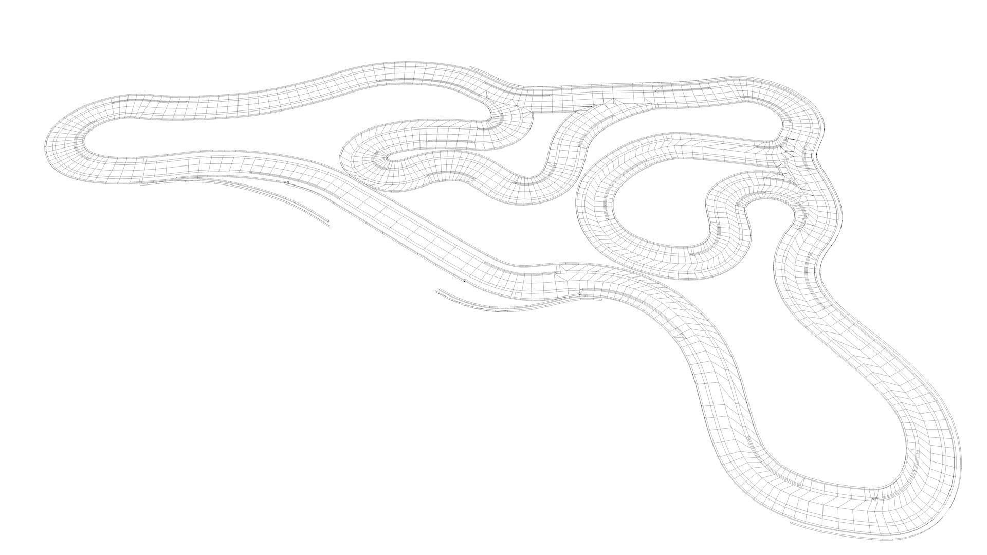 Race Track Off Road Low-poly 3D model_10