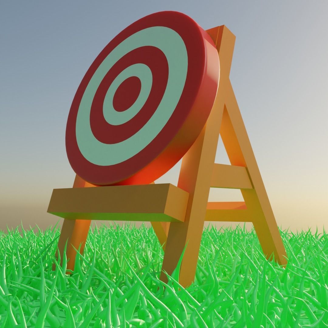 Archery target Free low-poly 3D model_3