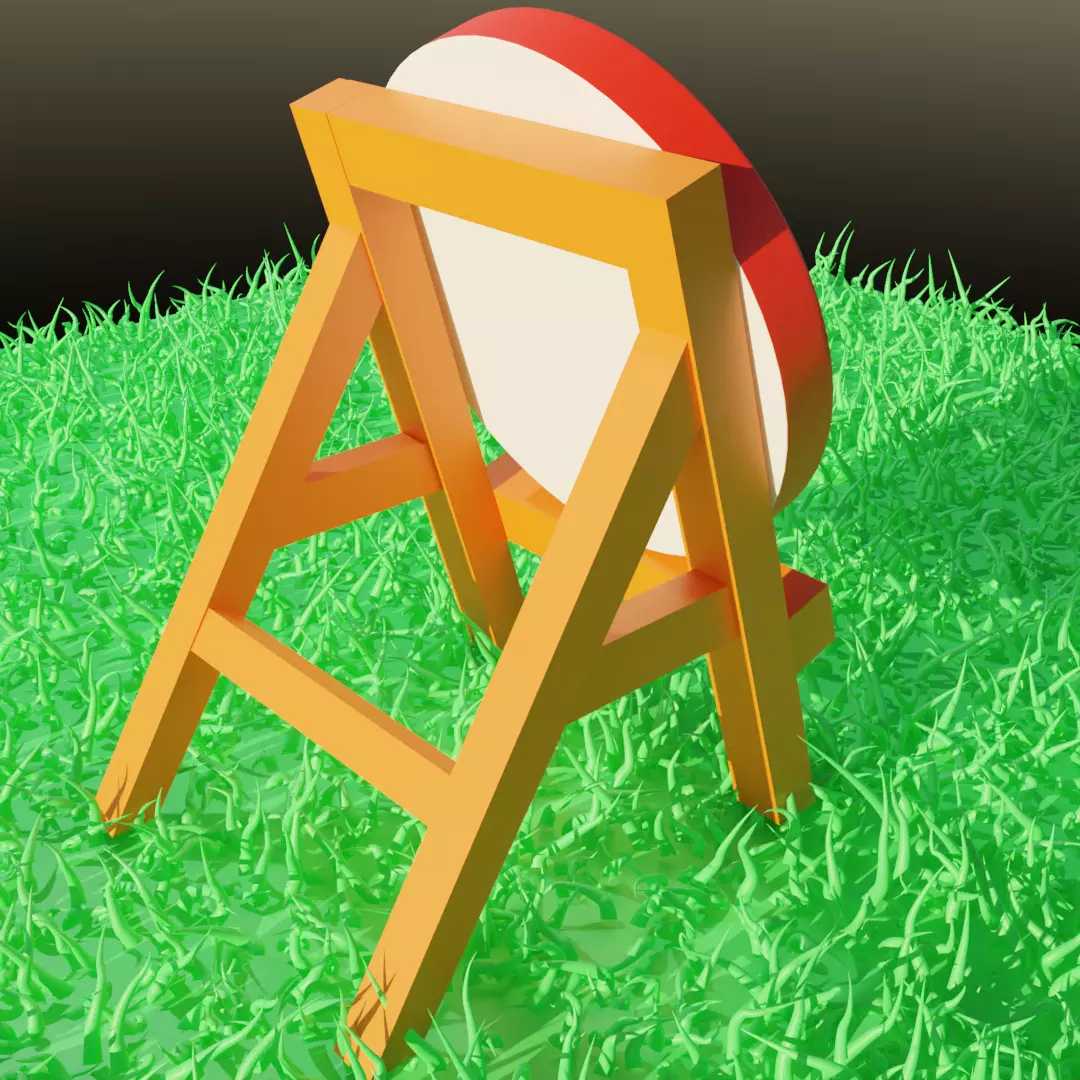Archery target Free low-poly 3D model_0