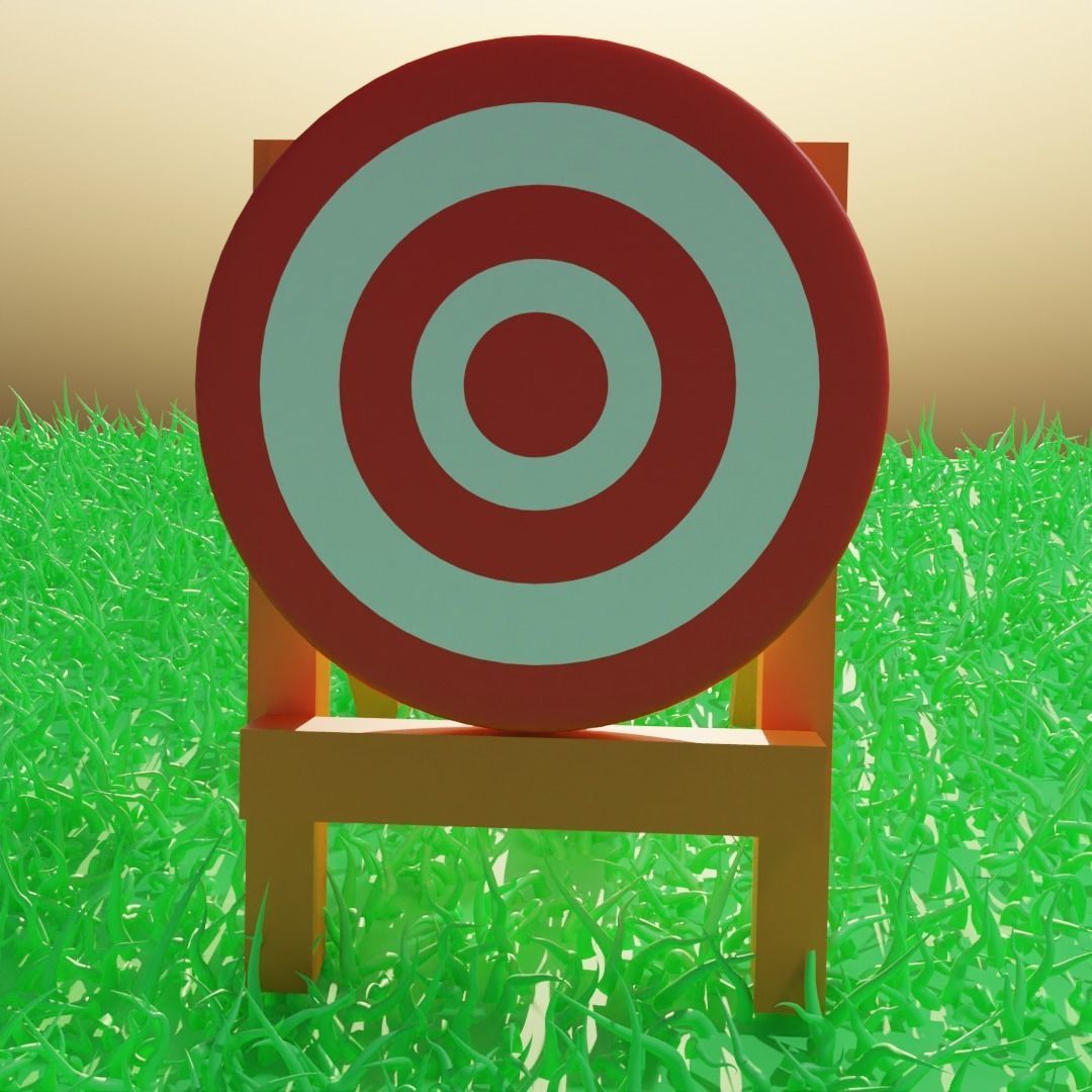 Archery target Free low-poly 3D model_2